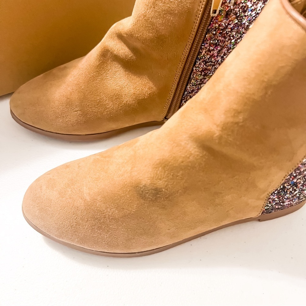 J. Crew Crewcuts Girls Zip-Up Glitter Back Ankle Boots, Size K3 - Picture 5 of 8